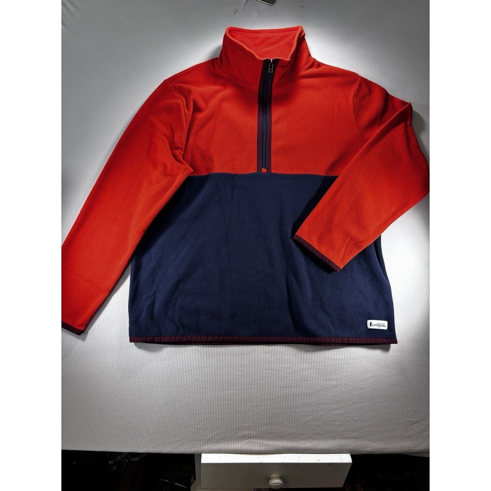 Cotopaxi Men's Amado 1/2 Zip Fleece Pullover Canyon Orange & Maritime Navy XL